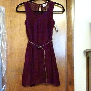 Girl's lace dress by Mudd, size 10, deep burgundy.